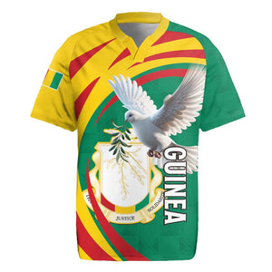 Guinea Rugby Jersey Coat Of Arms With Pigeon - Kente Pattern