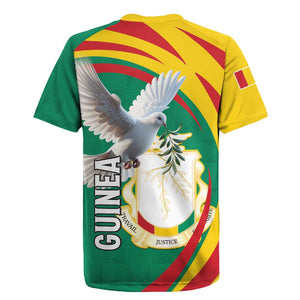 Guinea Rugby Jersey Coat Of Arms With Pigeon - Kente Pattern