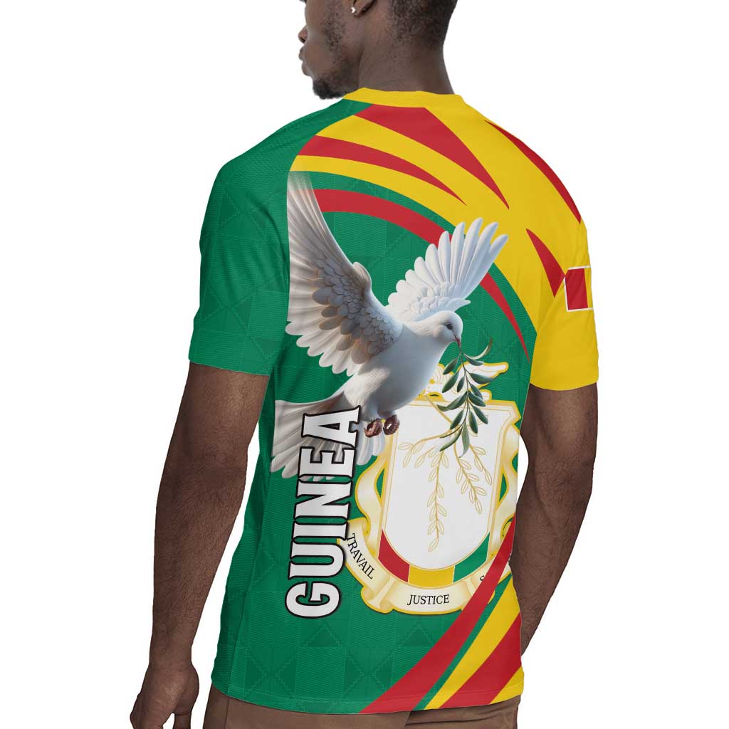Guinea Rugby Jersey Coat Of Arms With Pigeon - Kente Pattern