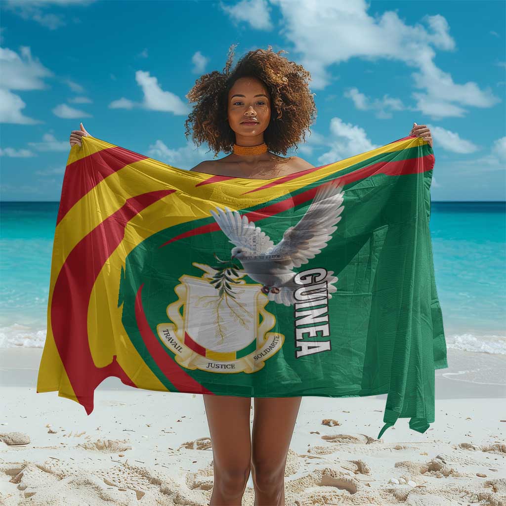 Guinea Sarong Coat Of Arms With Pigeon - Kente Pattern