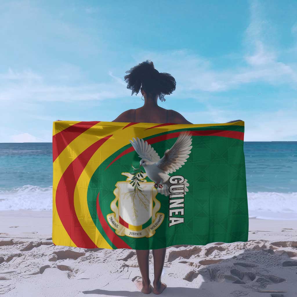 Guinea Sarong Coat Of Arms With Pigeon - Kente Pattern