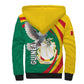 Guinea Sherpa Hoodie Coat Of Arms With Pigeon - Kente Pattern