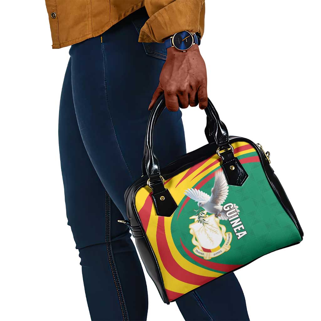 Guinea Shoulder Handbag Coat Of Arms With Pigeon - Kente Pattern