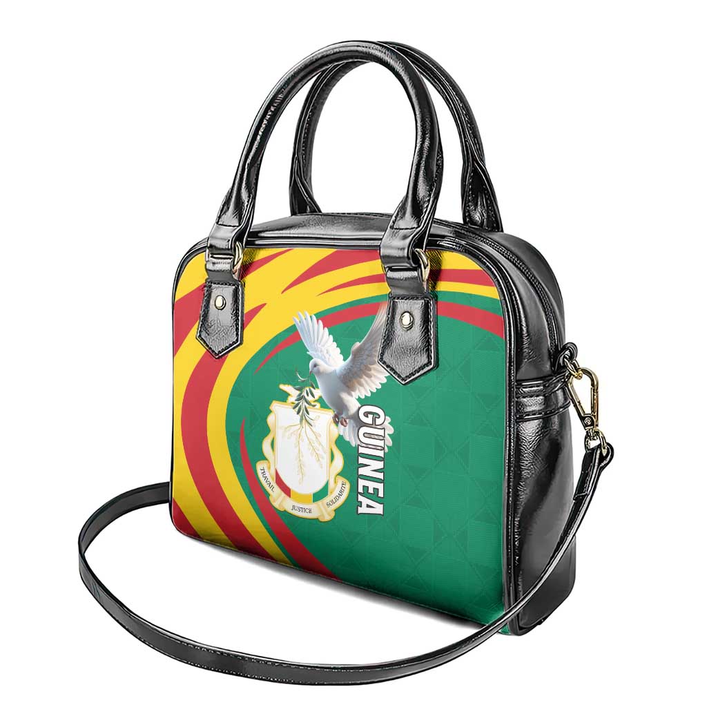 Guinea Shoulder Handbag Coat Of Arms With Pigeon - Kente Pattern