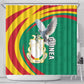 Guinea Shower Curtain Coat Of Arms With Pigeon - Kente Pattern