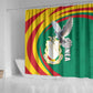Guinea Shower Curtain Coat Of Arms With Pigeon - Kente Pattern