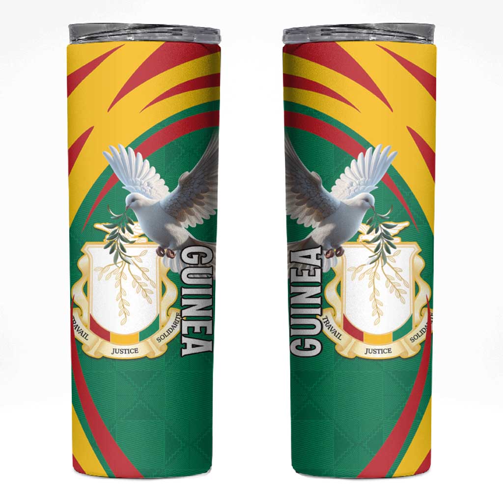 Guinea Skinny Tumbler Coat Of Arms With Pigeon - Kente Pattern