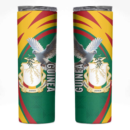 Guinea Skinny Tumbler Coat Of Arms With Pigeon - Kente Pattern