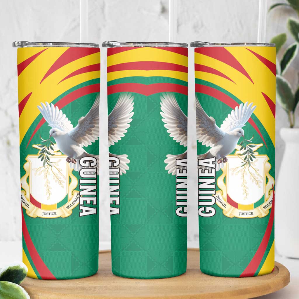 Guinea Skinny Tumbler Coat Of Arms With Pigeon - Kente Pattern