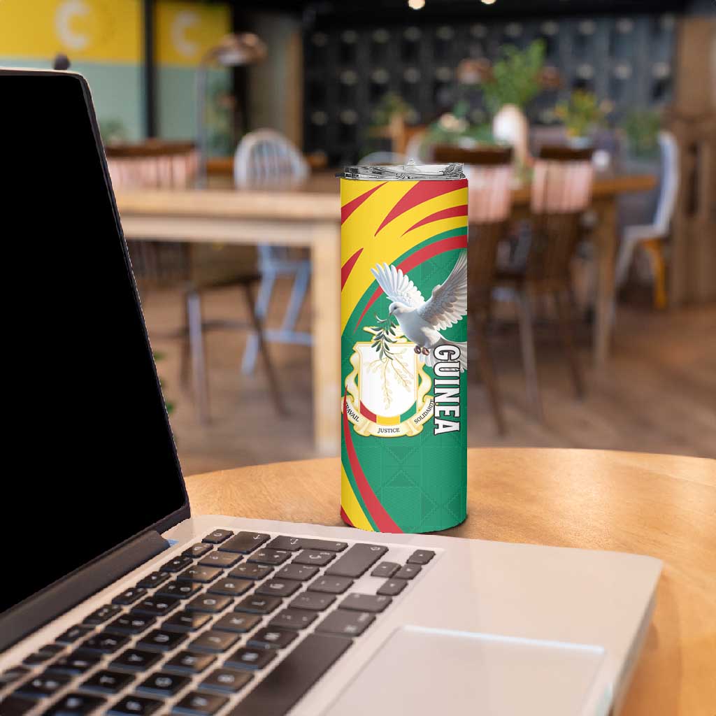 Guinea Skinny Tumbler Coat Of Arms With Pigeon - Kente Pattern