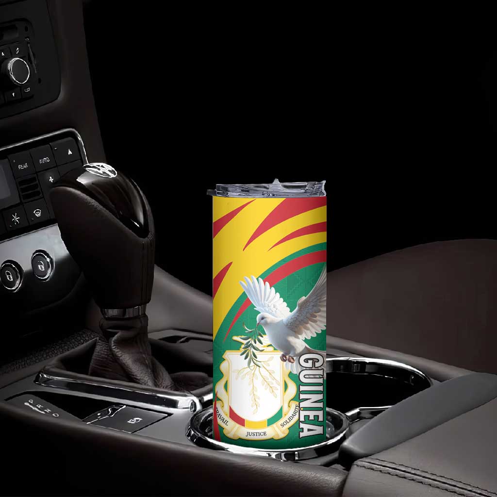 Guinea Skinny Tumbler Coat Of Arms With Pigeon - Kente Pattern