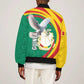 Guinea Sleeve Zip Bomber Jacket Coat Of Arms With Pigeon - Kente Pattern