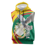 Guinea Sleeveless Hoodie Coat Of Arms With Pigeon - Kente Pattern - African Pride