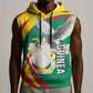 Guinea Sleeveless Hoodie Coat Of Arms With Pigeon - Kente Pattern - African Pride