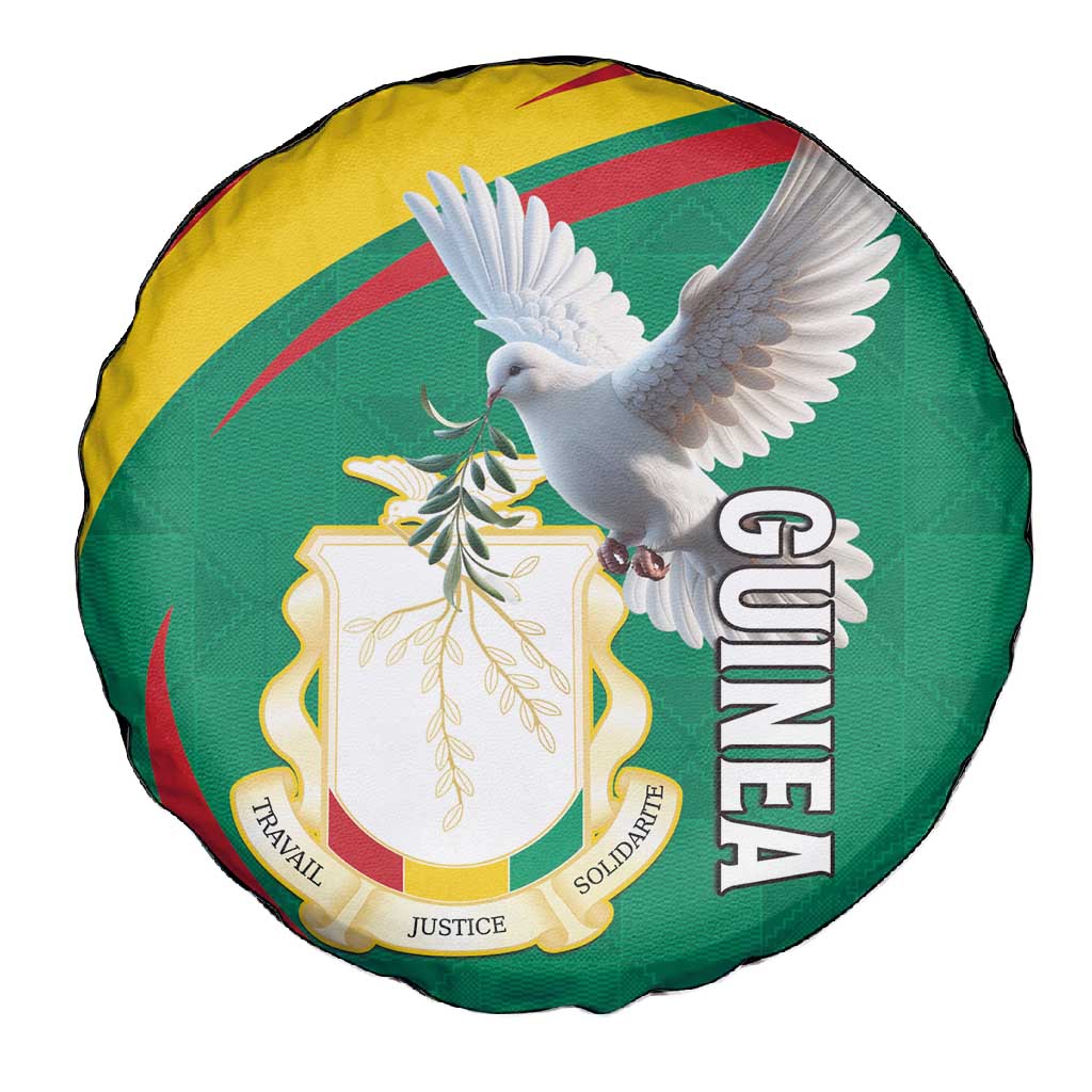 Guinea Spare Tire Cover Coat Of Arms With Pigeon - Kente Pattern