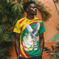 Guinea T shirt Coat Of Arms With Pigeon - Kente Pattern