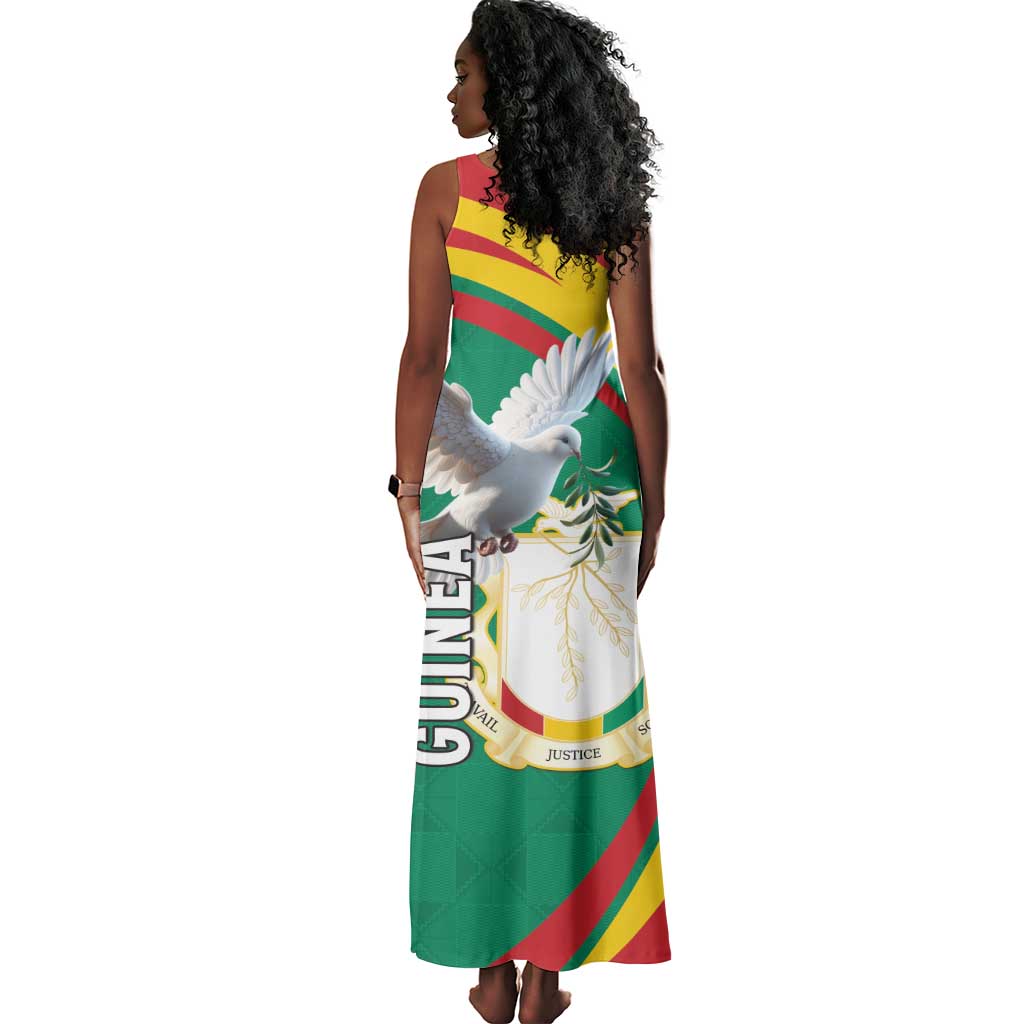 Guinea Tank Maxi Dress Coat Of Arms With Pigeon - Kente Pattern