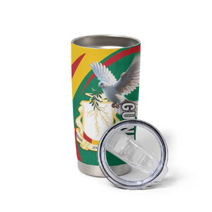 Guinea Tumbler Cup Coat Of Arms With Pigeon - Kente Pattern