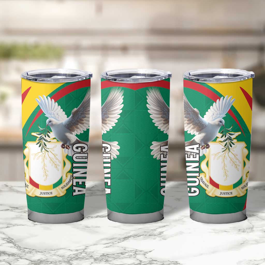 Guinea Tumbler Cup Coat Of Arms With Pigeon - Kente Pattern
