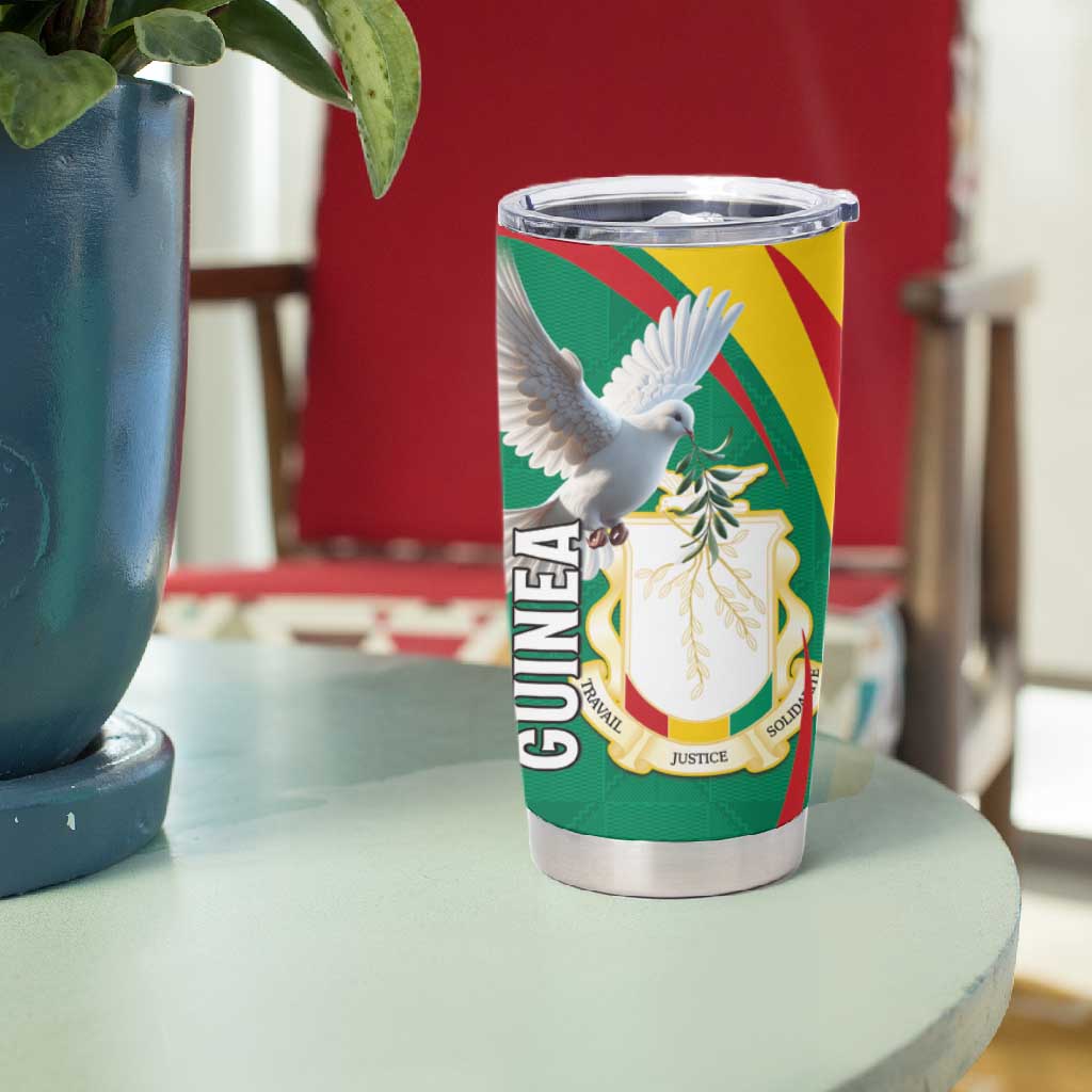Guinea Tumbler Cup Coat Of Arms With Pigeon - Kente Pattern