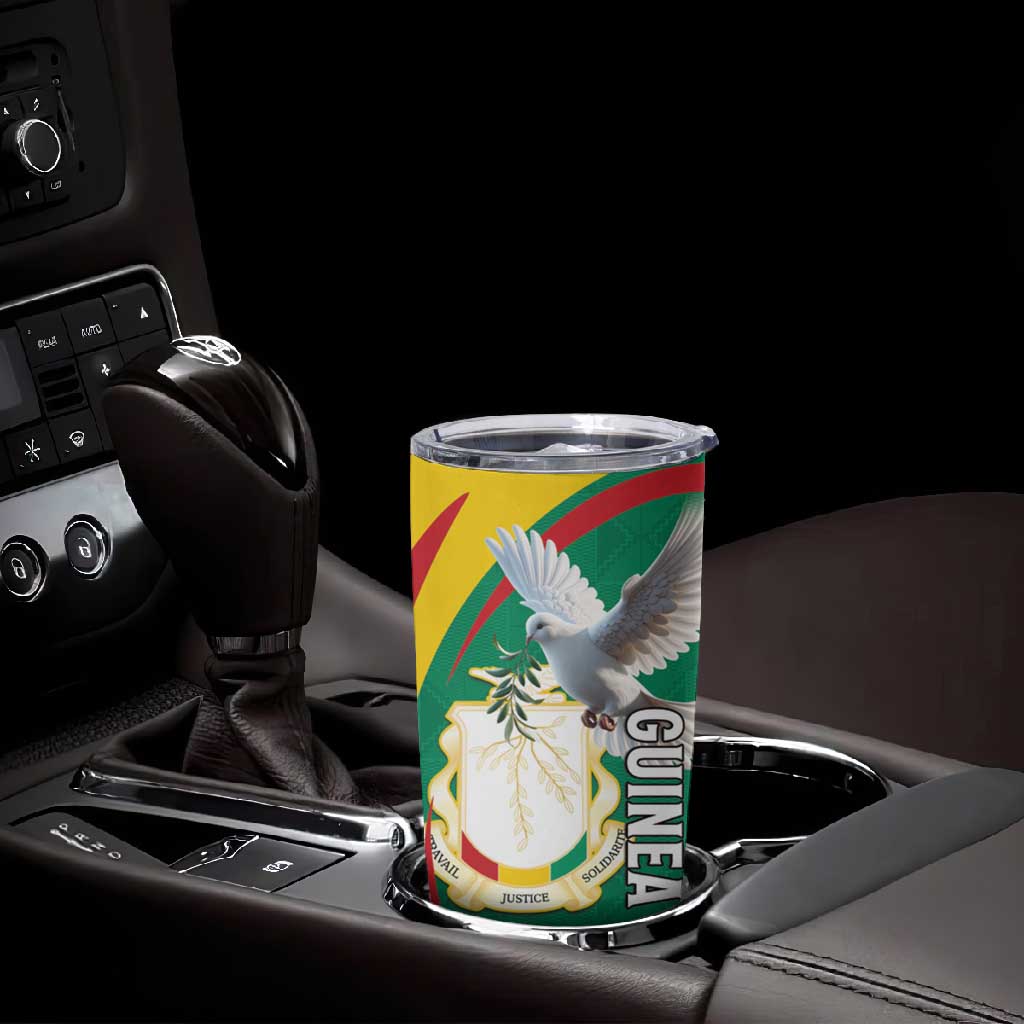 Guinea Tumbler Cup Coat Of Arms With Pigeon - Kente Pattern