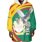 Guinea Wearable Blanket Hoodie Coat Of Arms With Pigeon - Kente Pattern