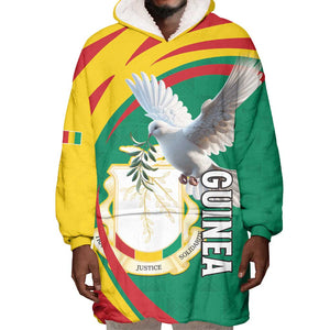Guinea Wearable Blanket Hoodie Coat Of Arms With Pigeon - Kente Pattern