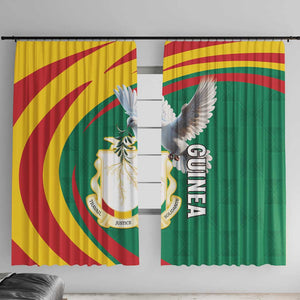 Guinea Window Curtain Coat Of Arms With Pigeon - Kente Pattern