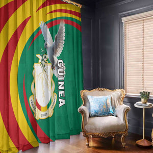 Guinea Window Curtain Coat Of Arms With Pigeon - Kente Pattern