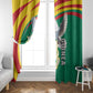 Guinea Window Curtain Coat Of Arms With Pigeon - Kente Pattern