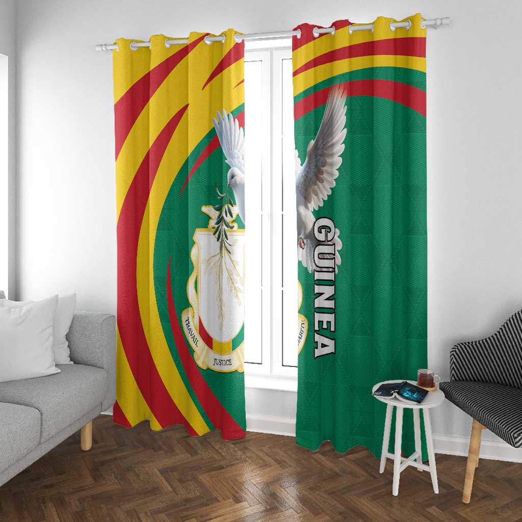 Guinea Window Curtain Coat Of Arms With Pigeon - Kente Pattern