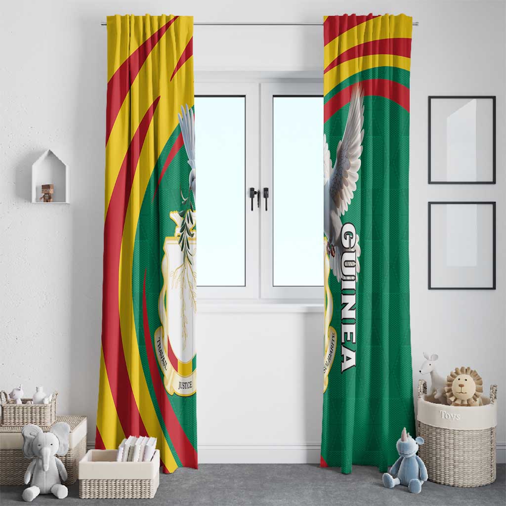 Guinea Window Curtain Coat Of Arms With Pigeon - Kente Pattern