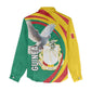 Guinea Women Casual Shirt Coat Of Arms With Pigeon - Kente Pattern