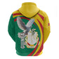 Guinea Zip Hoodie Coat Of Arms With Pigeon - Kente Pattern