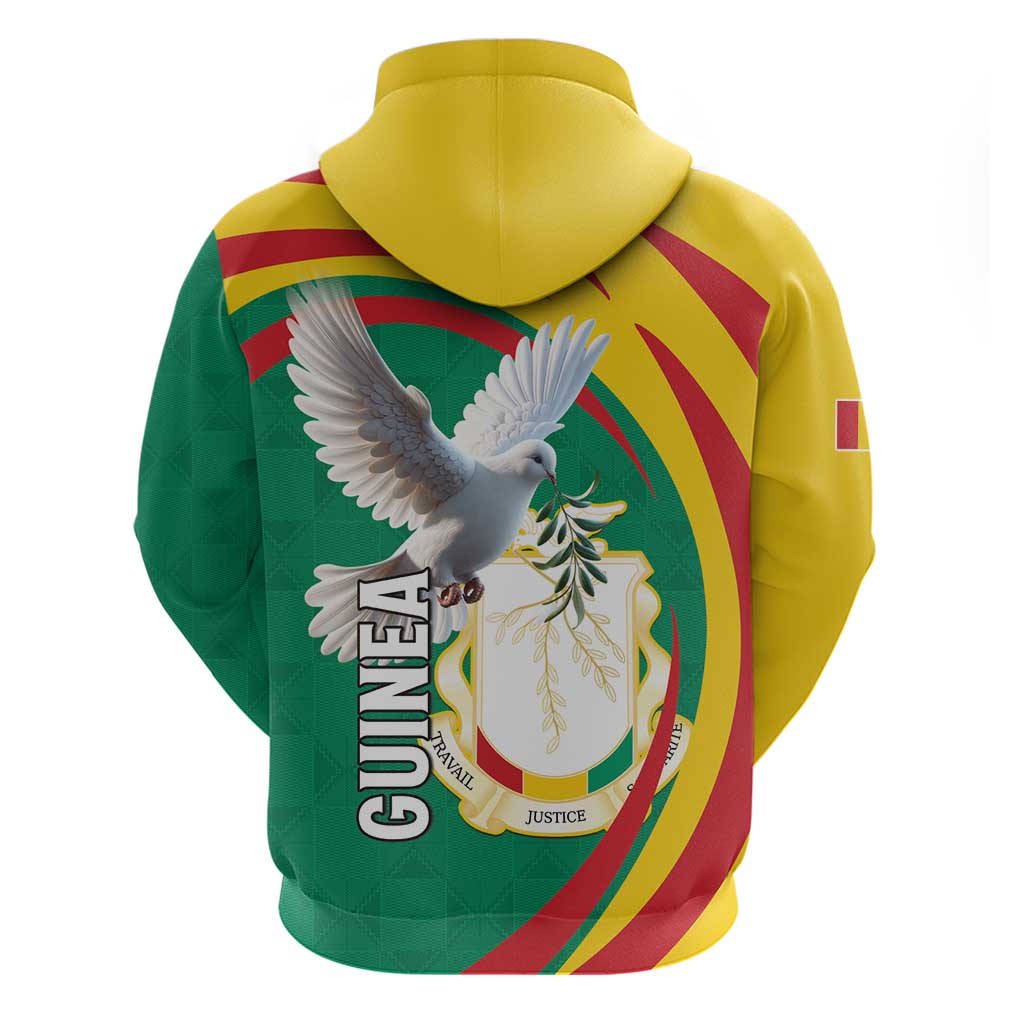 Guinea Zip Hoodie Coat Of Arms With Pigeon - Kente Pattern