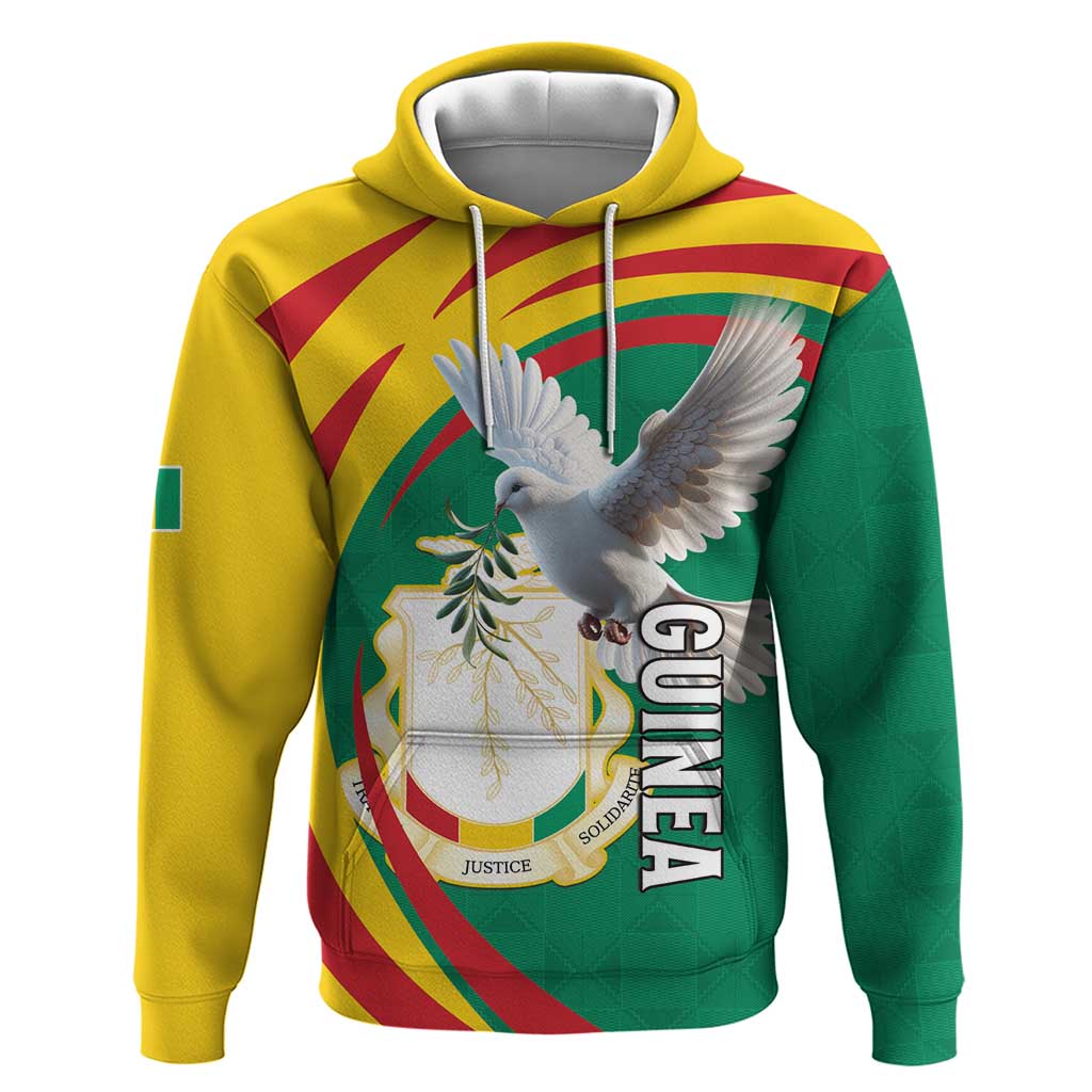 Guinea Zip Hoodie Coat Of Arms With Pigeon - Kente Pattern