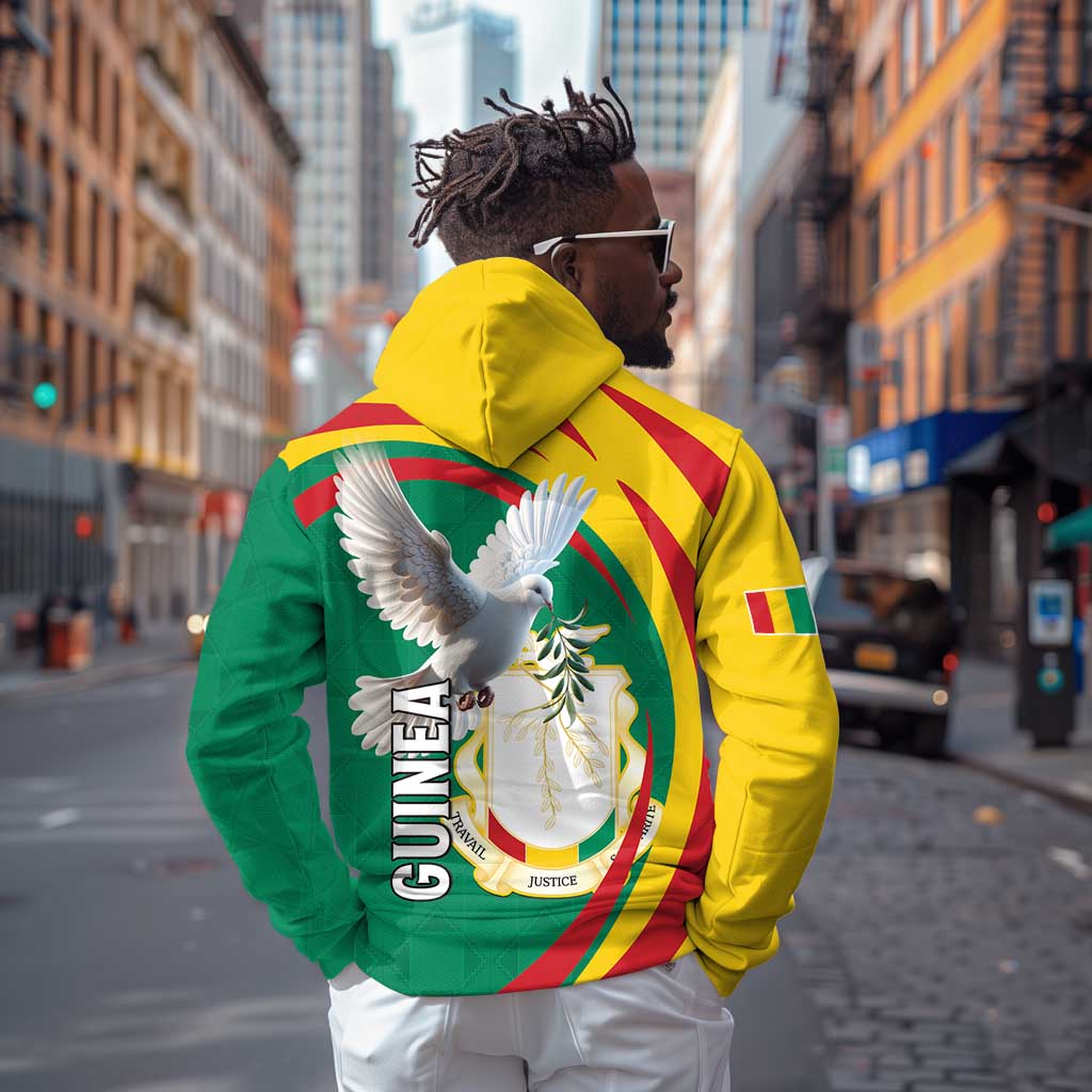 Guinea Zip Hoodie Coat Of Arms With Pigeon - Kente Pattern