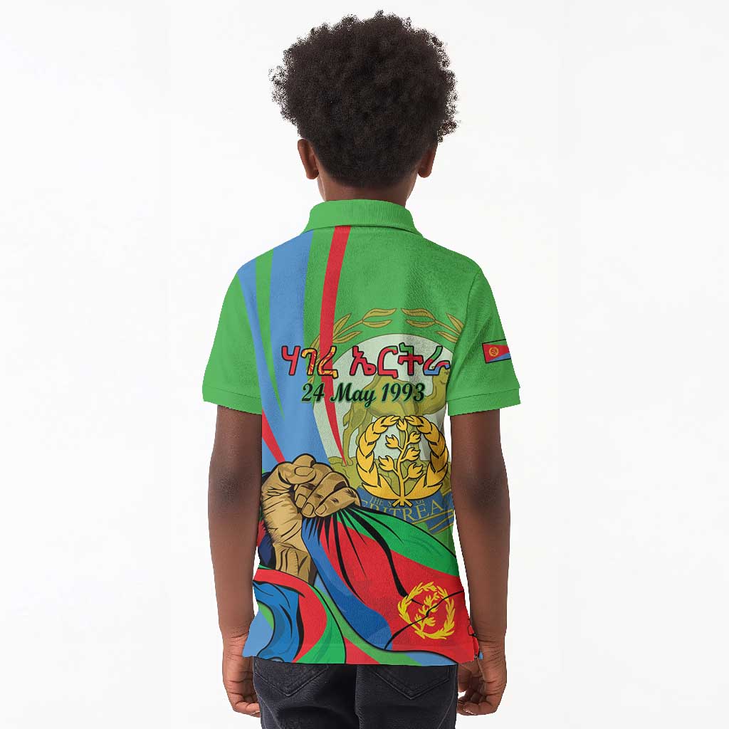 Happy Eritrea Independence Day Kid Polo Shirt 34th Anniversary