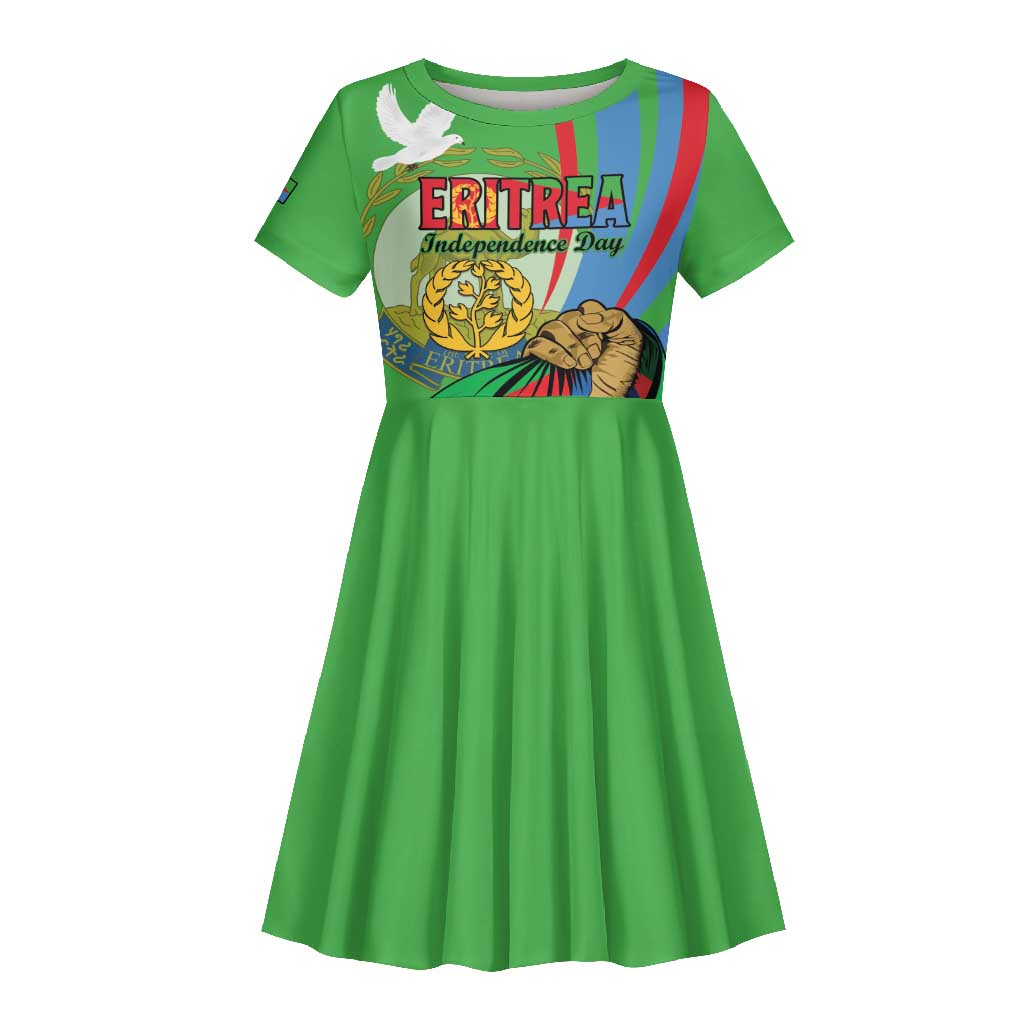 Happy Eritrea Independence Day Kid Short Sleeve Dress 34th Anniversary