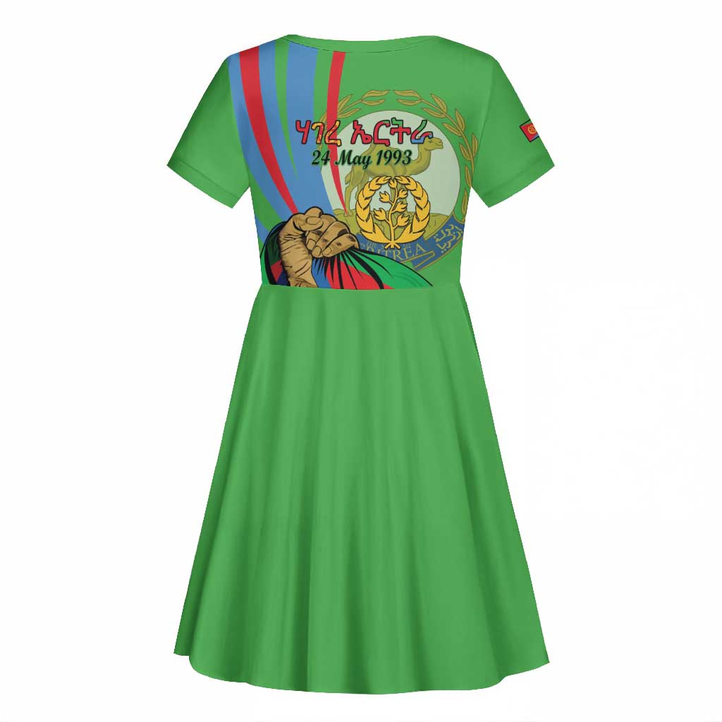 Happy Eritrea Independence Day Kid Short Sleeve Dress 34th Anniversary