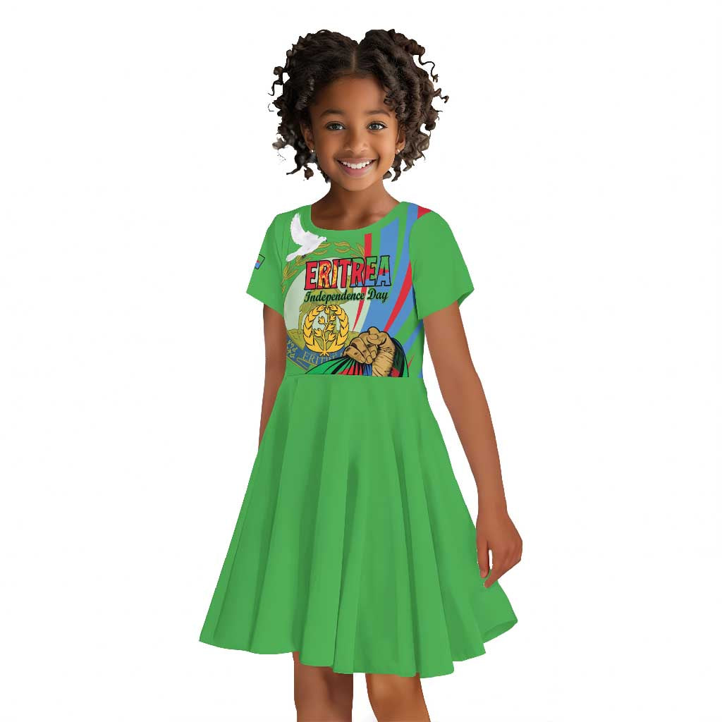 Happy Eritrea Independence Day Kid Short Sleeve Dress 34th Anniversary