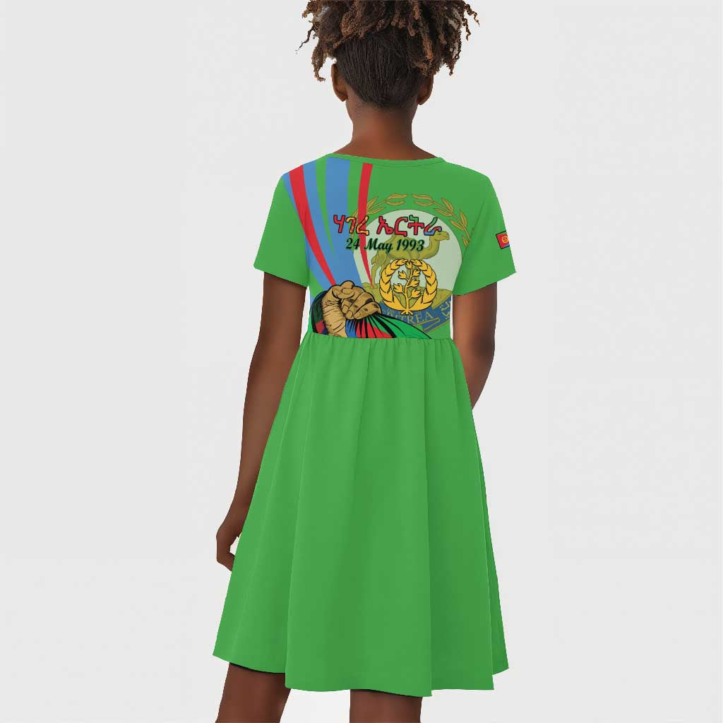 Happy Eritrea Independence Day Kid Short Sleeve Dress 34th Anniversary