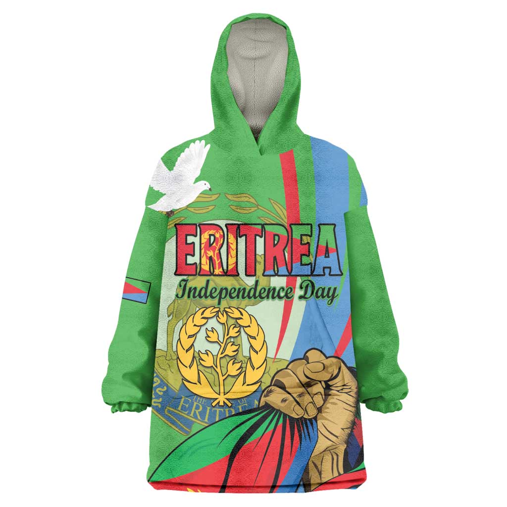 Happy Eritrea Independence Day Kid Wearable Blanket Hoodie 34th Anniversary