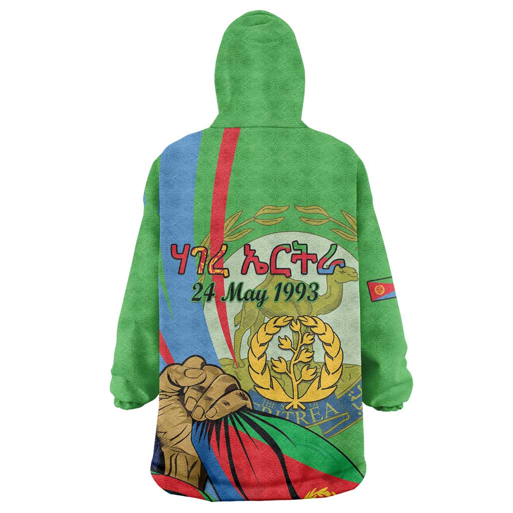 Happy Eritrea Independence Day Kid Wearable Blanket Hoodie 34th Anniversary