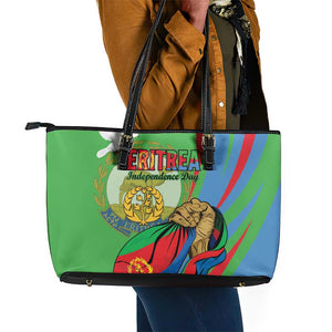 Happy Eritrea Independence Day Leather Tote Bag 34th Anniversary