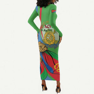 Happy Eritrea Independence Day Long Sleeve Bodycon Dress 34th Anniversary LT15