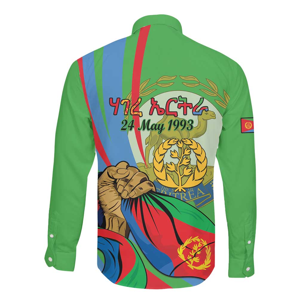 Happy Eritrea Independence Day Long Sleeve Button Shirt 34th Anniversary