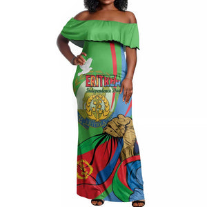 Happy Eritrea Independence Day Off Shoulder Maxi Dress 34th Anniversary