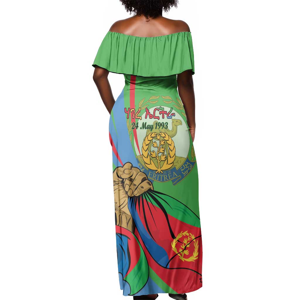 Happy Eritrea Independence Day Off Shoulder Maxi Dress 34th Anniversary
