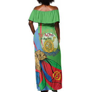 Happy Eritrea Independence Day Off Shoulder Maxi Dress 34th Anniversary
